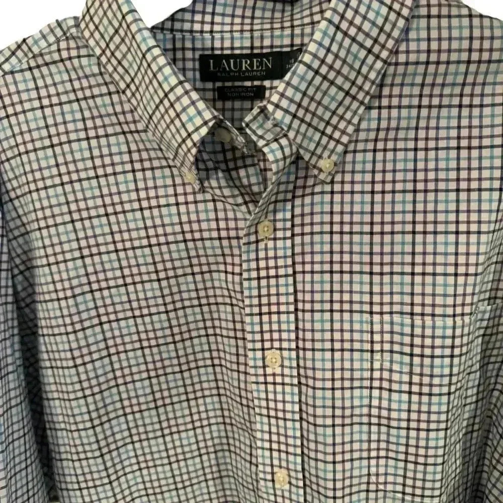 Lauren Ralph Lauren men’s button down plaid shirt size 18 34/35